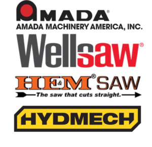 Logos: Amada® Machinery America, Inc.; Wellsaw®, HE&M®Saw, HYDMECH