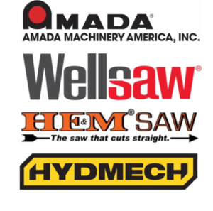 Logos: Amada® Machinery America, Inc.; Wellsaw®, HE&M®Saw, HYDMECH